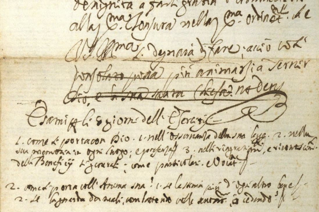 Particolare di una lettera del gesuita San Francesco de Geronimo - Archivio Storico della Provincia Euro-Mediterranea della Compagnia di Gesù
