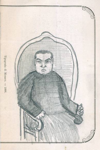 Disegno di un gesuita utilizzato come segnalibro