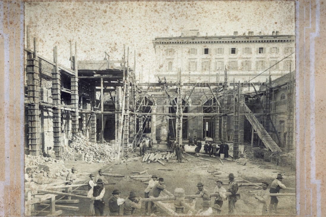Fotografia del cantiere dell'Istituto Massimo a Roma - Archivio Storico - Gesuiti, Provincia Euro-Mediterranea