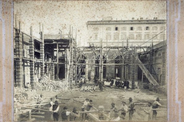 Fotografia del cantiere dell'Istituto Massimo a Roma - Archivio Storico - Gesuiti, Provincia Euro-Mediterranea
